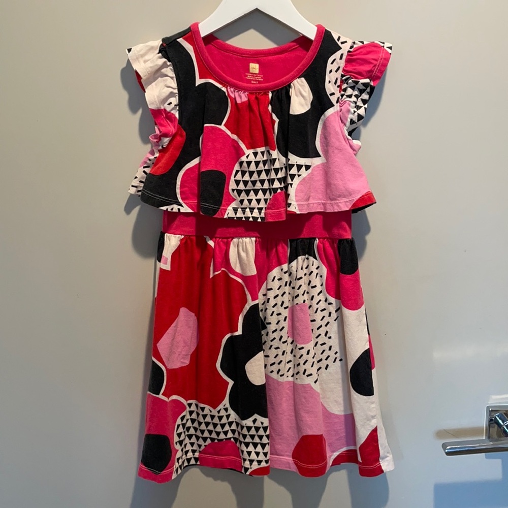 Tea collection dress in multicolor pattern